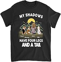 Vista 9 de Gossby Camisa personalizada con texto en inglés «A Girl & Her Dog» para mujeres, amantes de los perros con nombres, 7 tamaños, 5