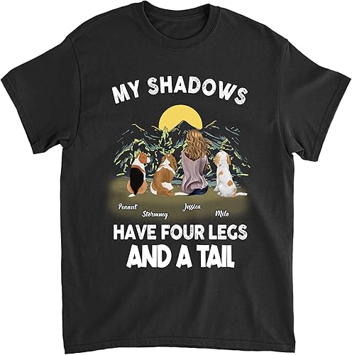 Miniatura 10 de Gossby Camisa personalizada con texto en inglés A Girl & Her Dog para mujeres, amantes de los perros con nombres, 7 tamaños, 5 colores