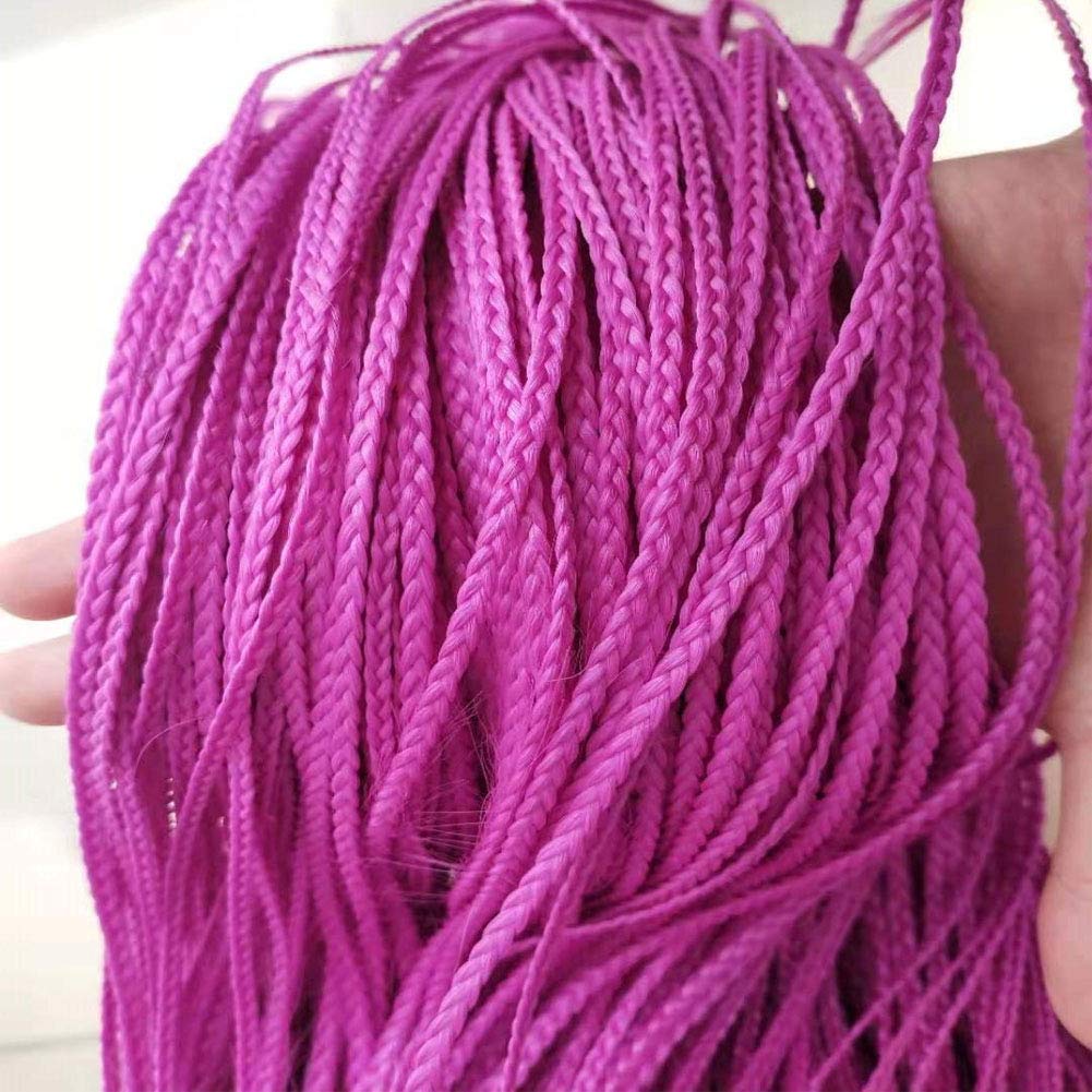 Kalisa Rose Red Braided Lace Front Wig Long Straight Pinkish High Temperature Afro America Braiding Hair Heat Resistant Synthetic Wig Half Hand Tied Cosplay Makeup Wigs for Women 26 Inches …