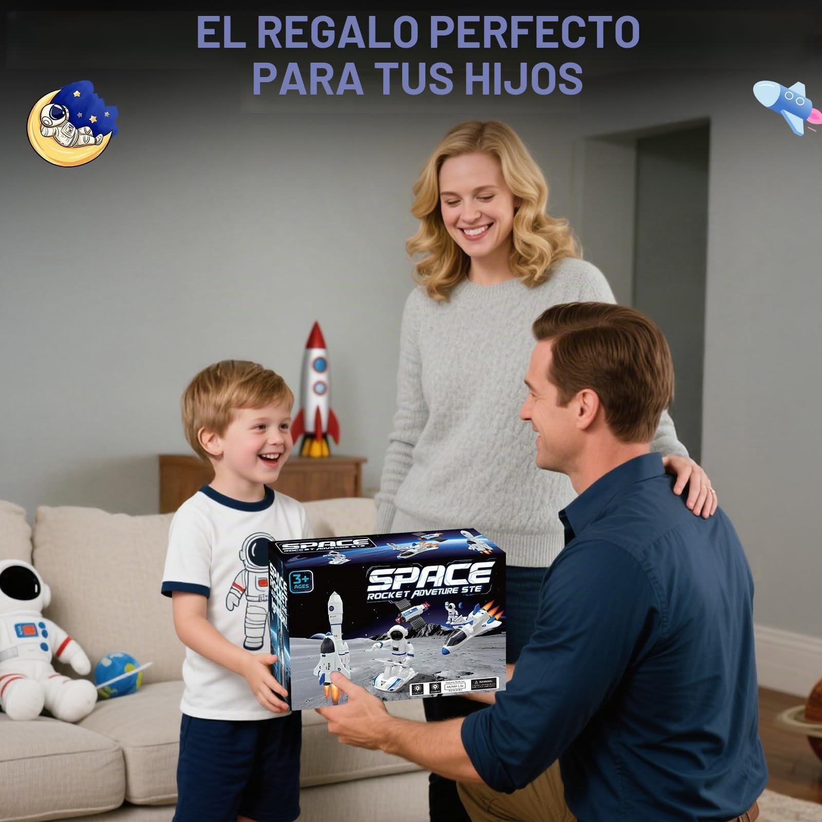 Juguete de Cohete Espacial para niños, de Transbordador para de 3, 4, 5, 6, 7 y 8 años, de Cohete Espacial de Regalo para y niñas.