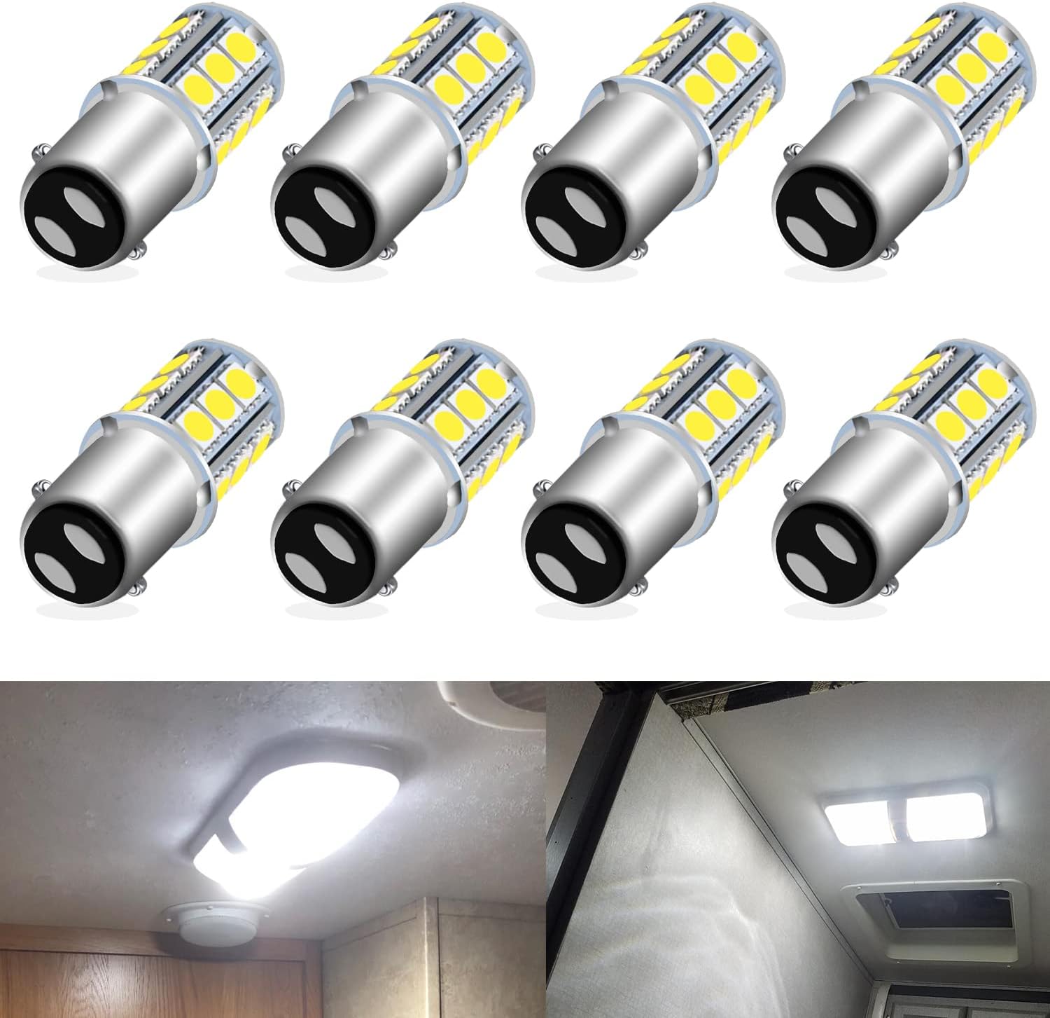 UNXMRFF 1142 BA15D RV LED Light Bulb White, 1076 1178 1176 LED Bulb