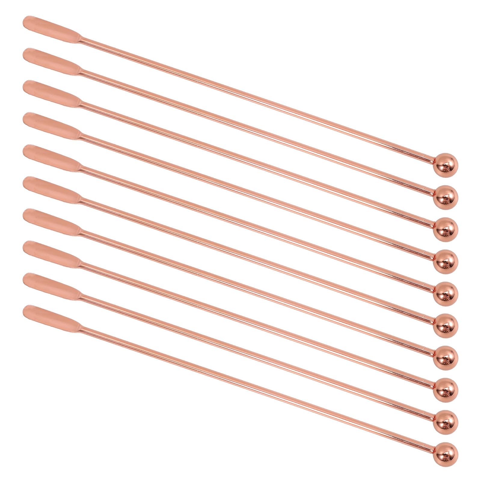 Cuchara de cóctel en espiral de 19 cm, acero inoxidable rosa dorado para mezclas homogéneas
