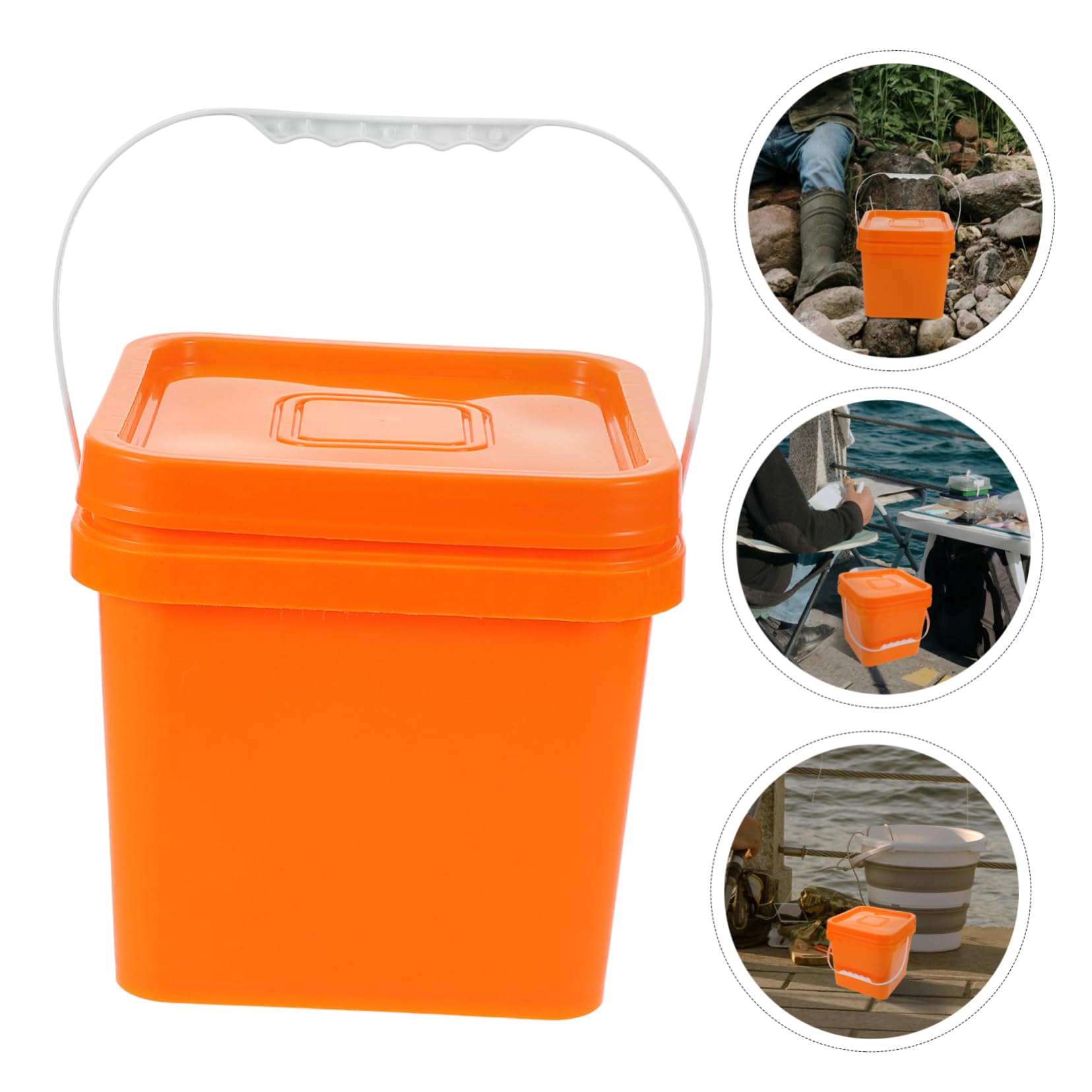 Seau carré avec couvercle et poignée - Seau de peinture en plastique pour peintre - Seau réutilisable pour le stockage de la peinture de l'eau - Récipient de peinture pratique pour