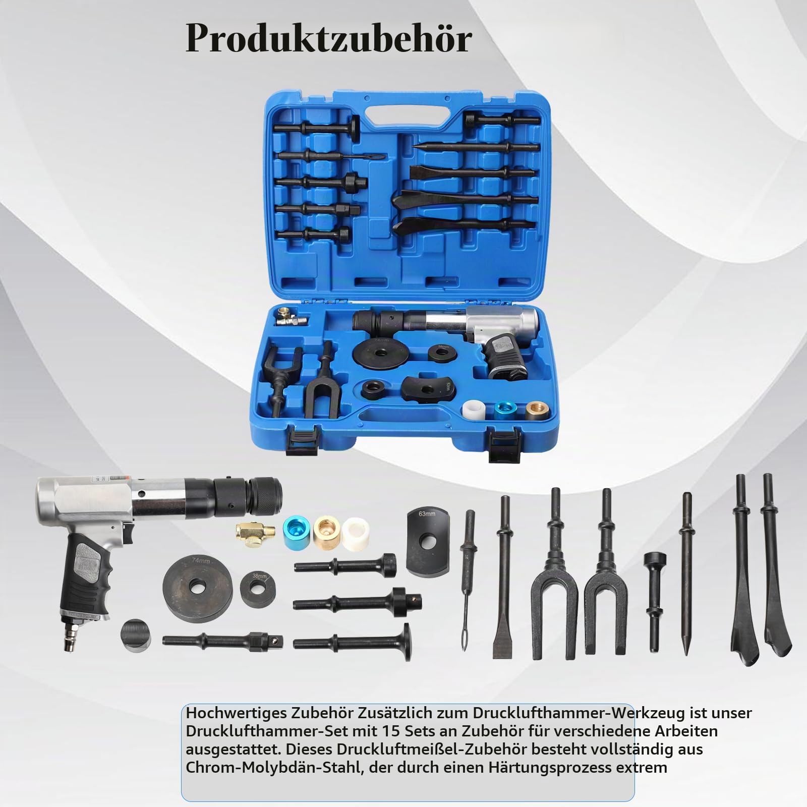 Lufthammer Pneumatischer Betonbrecher Kugelgelenk Auto Reparaturwerkzeug Entferner Flachpunkt Meißel Flugzeug Lufthammer Kit Pneumatische Trenngabel Air Hammer Kit