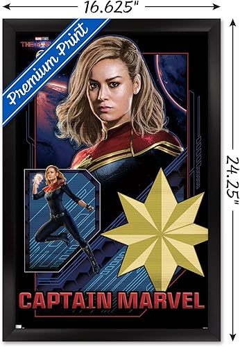Miniatura 13 de Trends International Marvel The Marvels - Póster de pared de Capitán Marvel, 22.37 x 34.00 pulgadas, versión enmarcada en negro Versión con marco