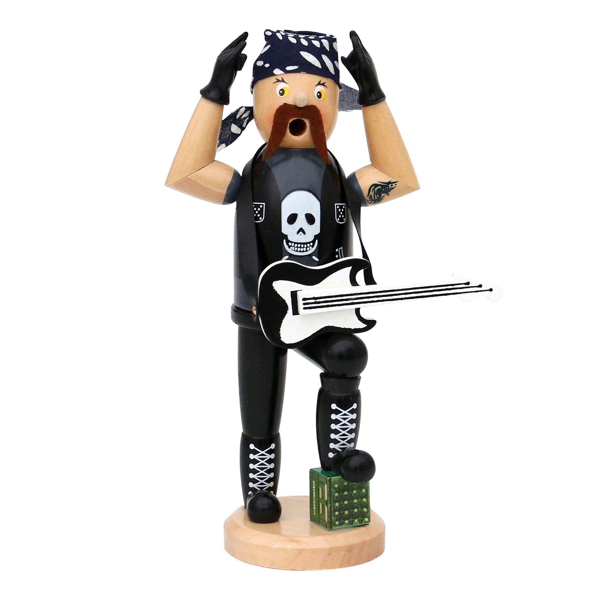 Dekohelden24 Räuchermännchen Heavy Metal Rocker, ca. 21 cm.