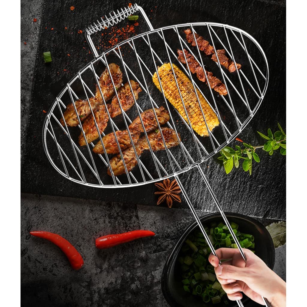 Edelstahl BBQ Grillkorb - Großer Grillkorb Für Gemüse, Fisch & Fleisch - Praktisches Grillzubehör