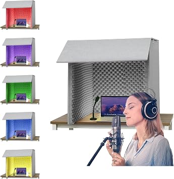 Portable Vocal Booth Sound Booth Recording Equipment, Self Made Sound Booth Box, Sound Isolation Booth Room, Desktop Soundproof Cover, For Recording Studio Quality Audio