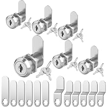 6 Pcs Cabinet Locks with Keys, 1-1/8" Cam Locks keyed Alike, RV Lock for Storage Compartment Door Cabinets Drawer Mailbox Toolbox Lock, Zinc Alloy