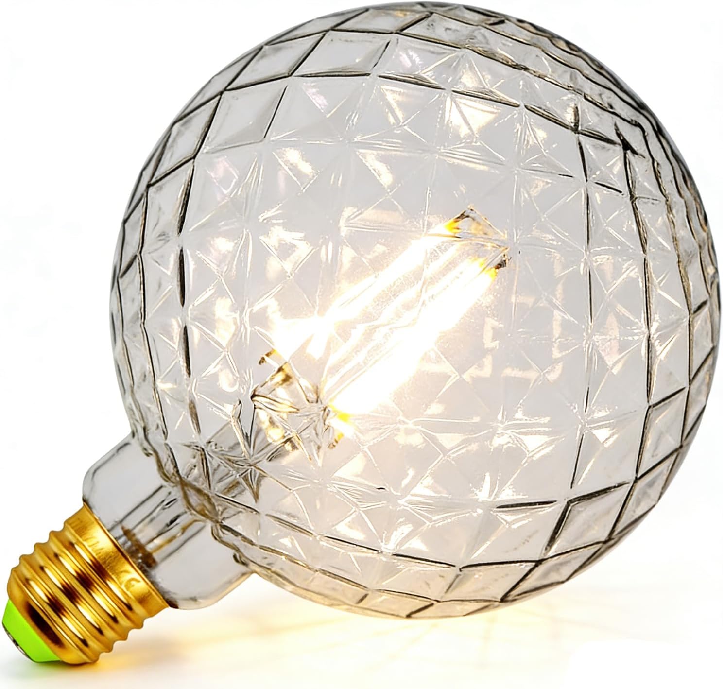 LED Bulbs Vintage 4W Warm White 2700Kelvin Big Globe Crystal Led Bulb 220/240V Edison Screw E27 Base Specialty Decorative Light Bulb G125 (Crystal)