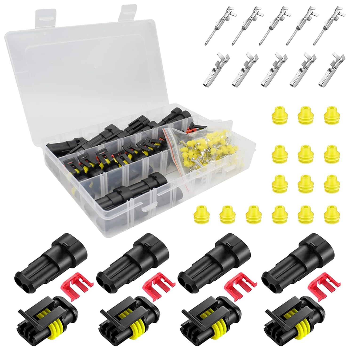 20 Kits 2 Pin Connector 16 AWG Car Wire Connector 22 AWG Automotive Electrical Connector Replacement : Automotive