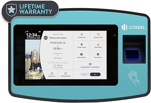 Citadel Reloj de tiempo para tablet con sensor de huellas dactilares (GT2000)