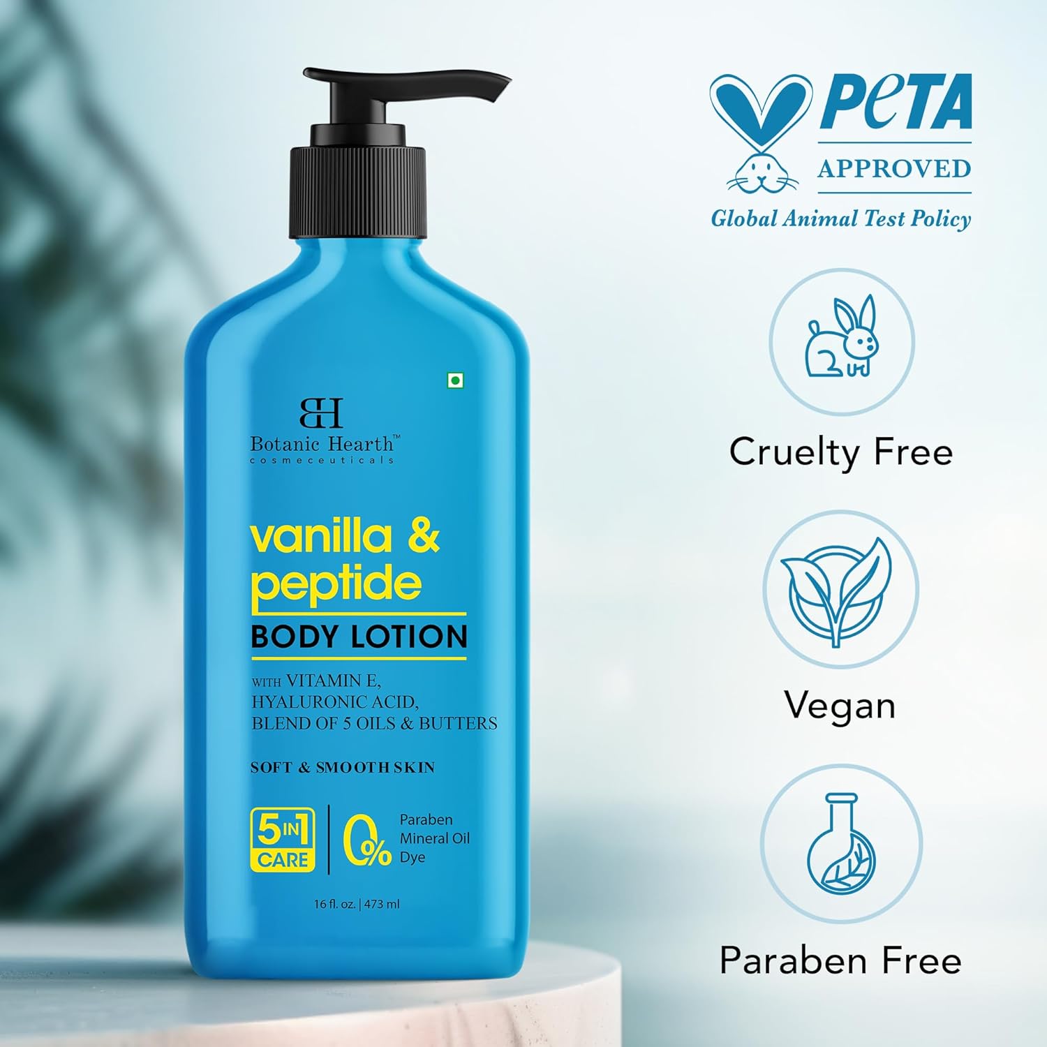 Botanic Hearth Vanilla & Peptide Body Lotion 16 fl oz | Soft & Smooth Skin | 5 Oil Blend & Butters | 5-in-1 Care | Paraben Free, Dye Free | Daily Moisturizing Lotion for All Skin Types - Image 7