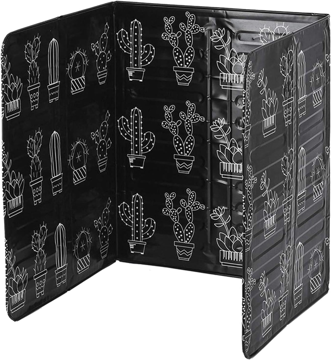Anti Splatter Guard Oil Splatter Screen Board Aluminum Foil Oil Block Barrier Kitchen Restaurant Use (Black Cactus)