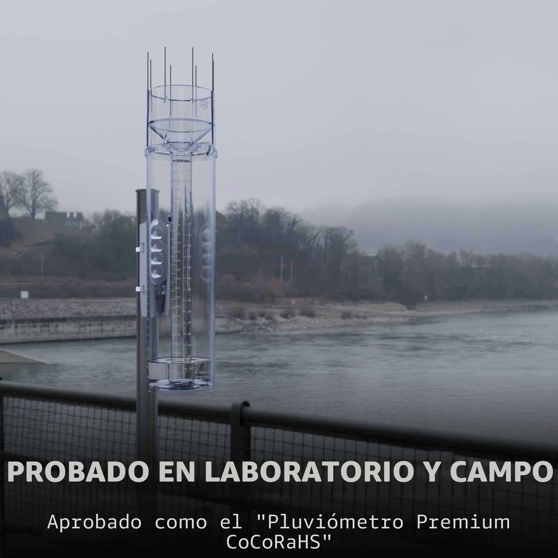 Tropo - Medidor de Lluvia y Nieve, a Prueba de congelación, para Uso prolongado en Exteriores, Gran Capacidad de 13.5 Pulgadas, precisión Profesional aprobada por CoCoRaHS, medidor de