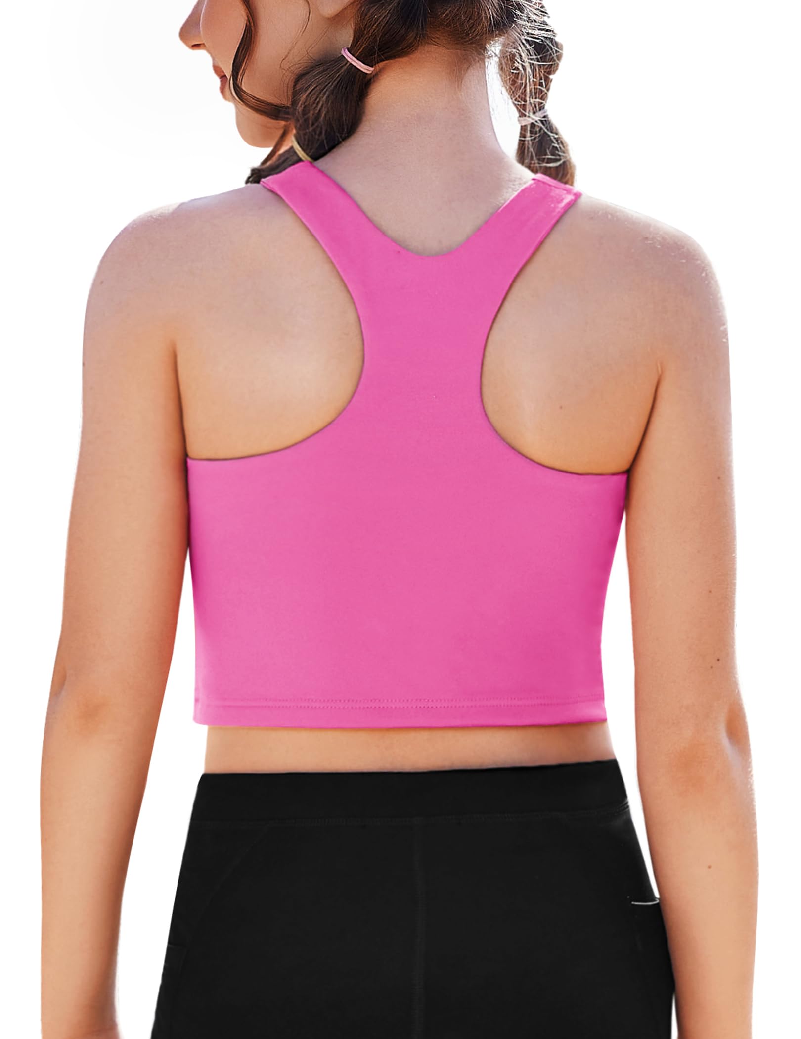 Zaclotre Girls Tank Tops Double Lined Racerback Crop Tops Athletic Shirts