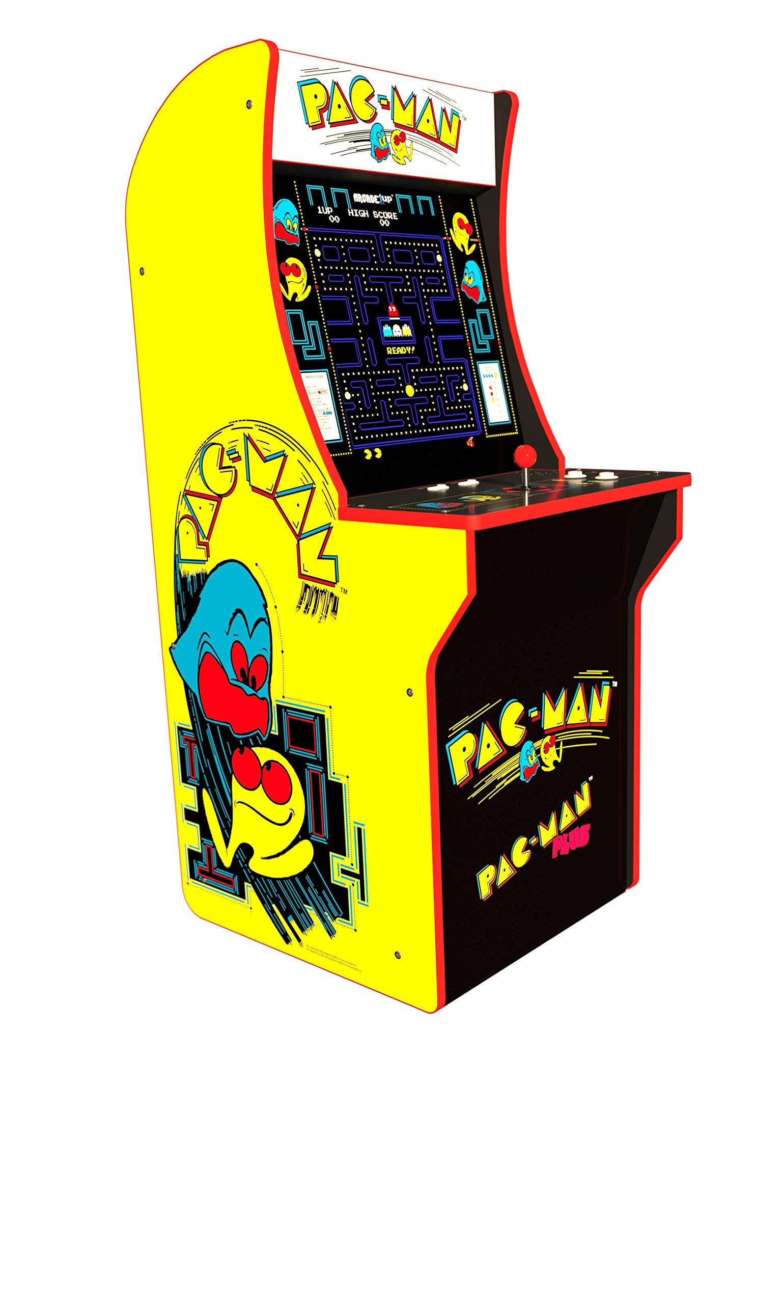 Arcade1Up Pacman 2 Games in 1 with Light-up Marquee stool and
