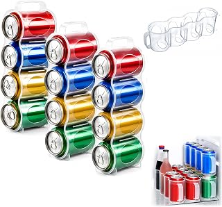 Can Holder for Cooler, Portable Soda Can Organizer with Handle, Space-Saving Rotating Beverage Rack for Fridge, Refrigerator Shelf, Pantry, Cabinet, Easy-Access Beer and Soda Storage (3PCS)