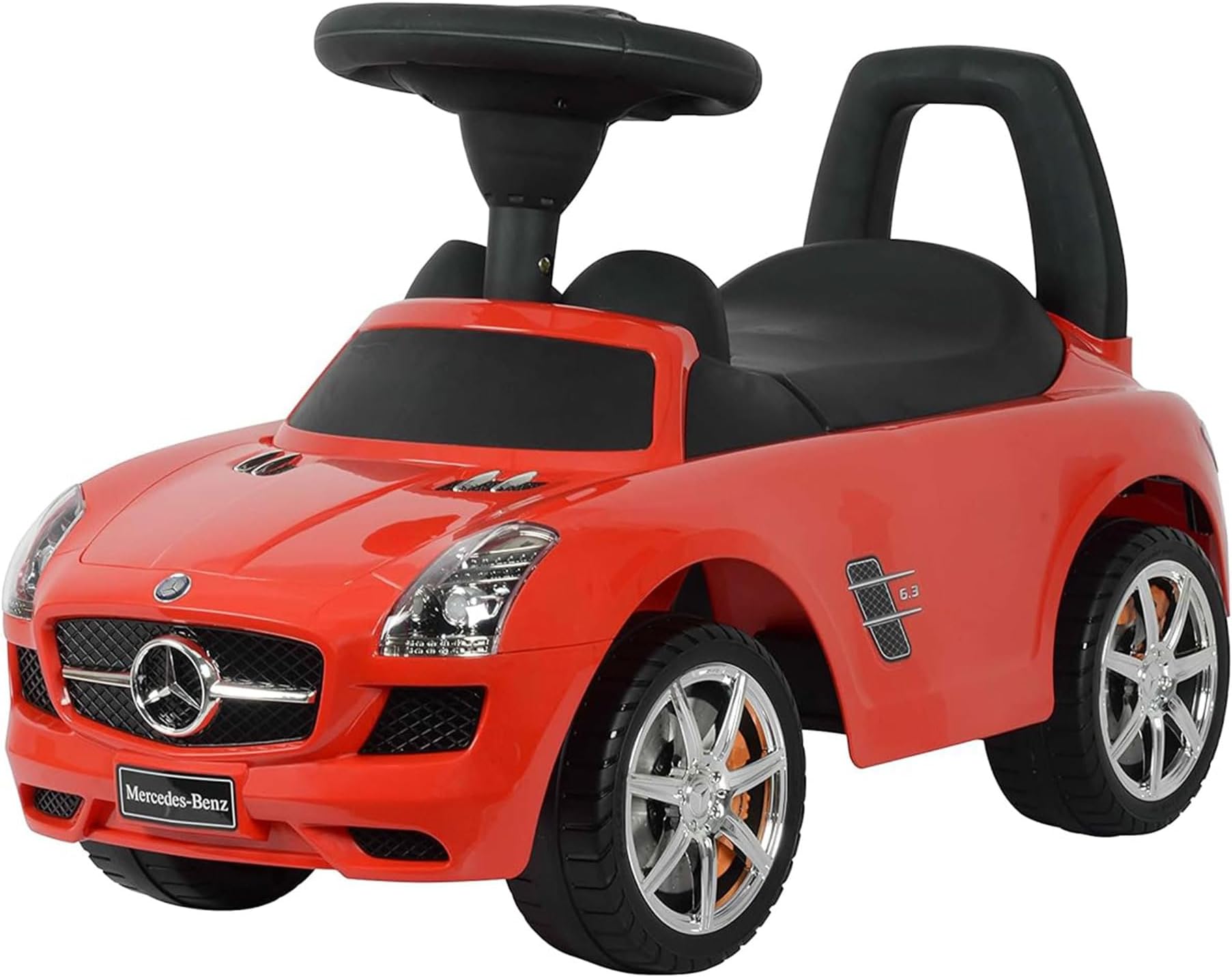 Dorsa Premium Quality Ride On Cars Mercedes Benz Sls Amg Push Car, Red, 332-Mred