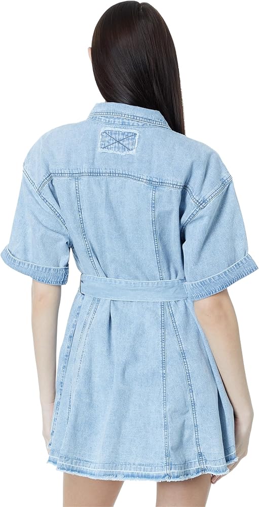 Free People Womens Jenny Denim Tunic Light Indigo Combo Medium at Free People Womens Jenny Denim Tunic Light Indigo Combo Medium at