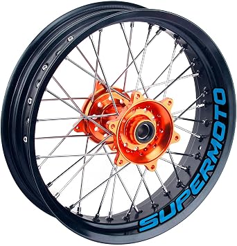 KETABAO Supermoto Wheels 17" Inner Rim Stickers Decals Compatible with CRF230M CRF450R CRF450X 16 17 18 19 Aqua Blue