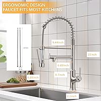 Vista 61 de AIMADI Matte Black Kitchen Faucet,Black and Gold Kitchen Faucet with Pull Down Sprayer Commercial Single Handle Spring Sink Faucets Suitable for