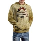 Vintage Texture Engineer Unisex Hoodies Hooded Sweatshirt with Big Pockets