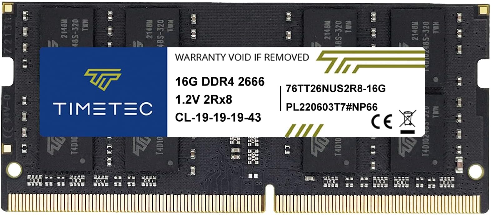Timetec 16GB DDR4 2666MHz (PC4-2666V) PC4-21300 SODIMM Laptop RAM – 260-Pin 1.2V CL19 Non-ECC Unbuffered Memory Module for Laptop, Notebook, Mini PC, All-in-One