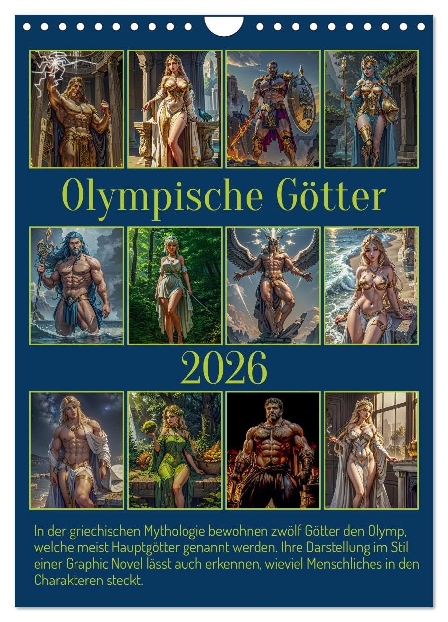Olympic gods UK-Version (Wall Calendar 2026 DIN A4 Portrait), CALVENDO 12 Month Wall Calendar — image 1