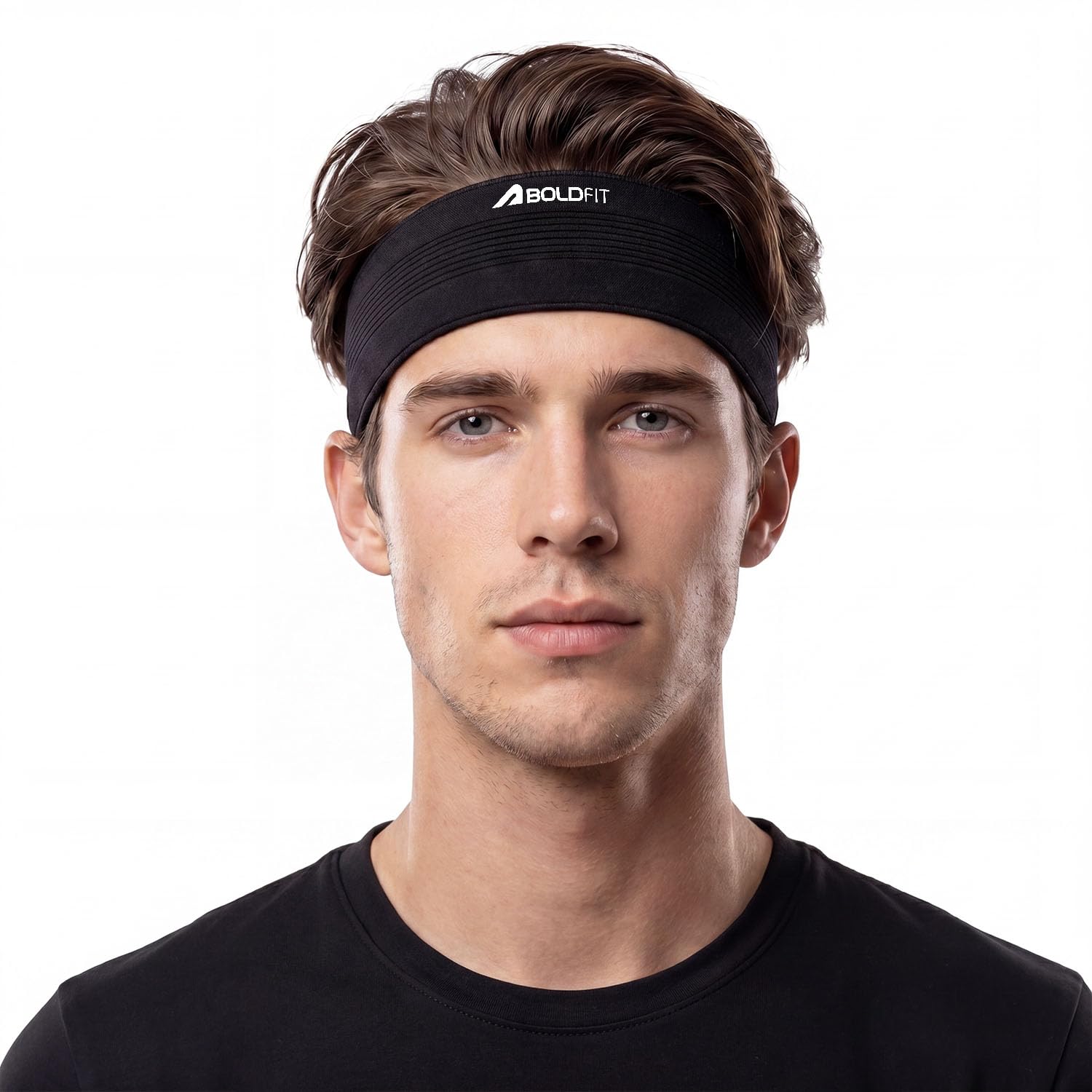 Boldfit Gym Headband for Men and Women - Sports Headband for Workout & Running, Breathable, Non-Slip Sweat Active Head Bands for Long Hair, Black-picture-23