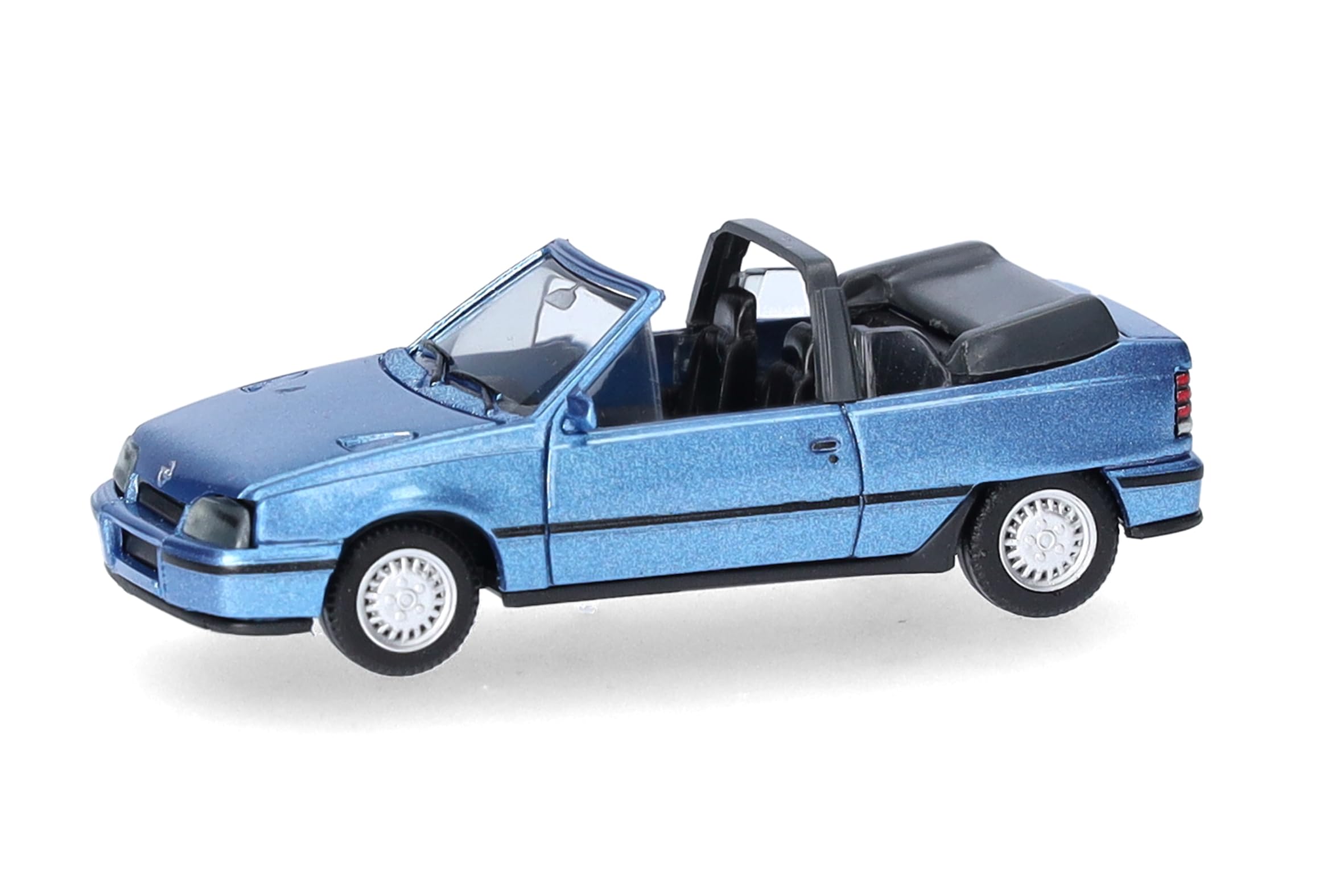 Herpa Model Car Opel Kadett E Gsi Cabrio, Miniature in 1:87 Scale, Collectible, Made in Germany, Plastic Model, Color: Laser Blue Metallic