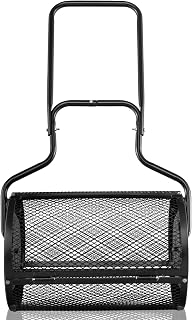 IRONMAX Peat Moss Spreader, 49’’ Height Handle & 24’’ Wide Steel Manure Top Soil Spreader with Upgrade Side Latches, Compost Spreader for Lawn, Garden, Backyard, Farm, Flowerbed (Black)