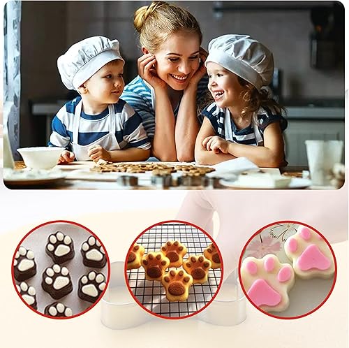 Miniatura 7 de Moldes de silicona en forma de pata de perro y hueso, 3 paquetes de cortador de galletas de acero inoxidable, para chocolate, dulces, gelatina,