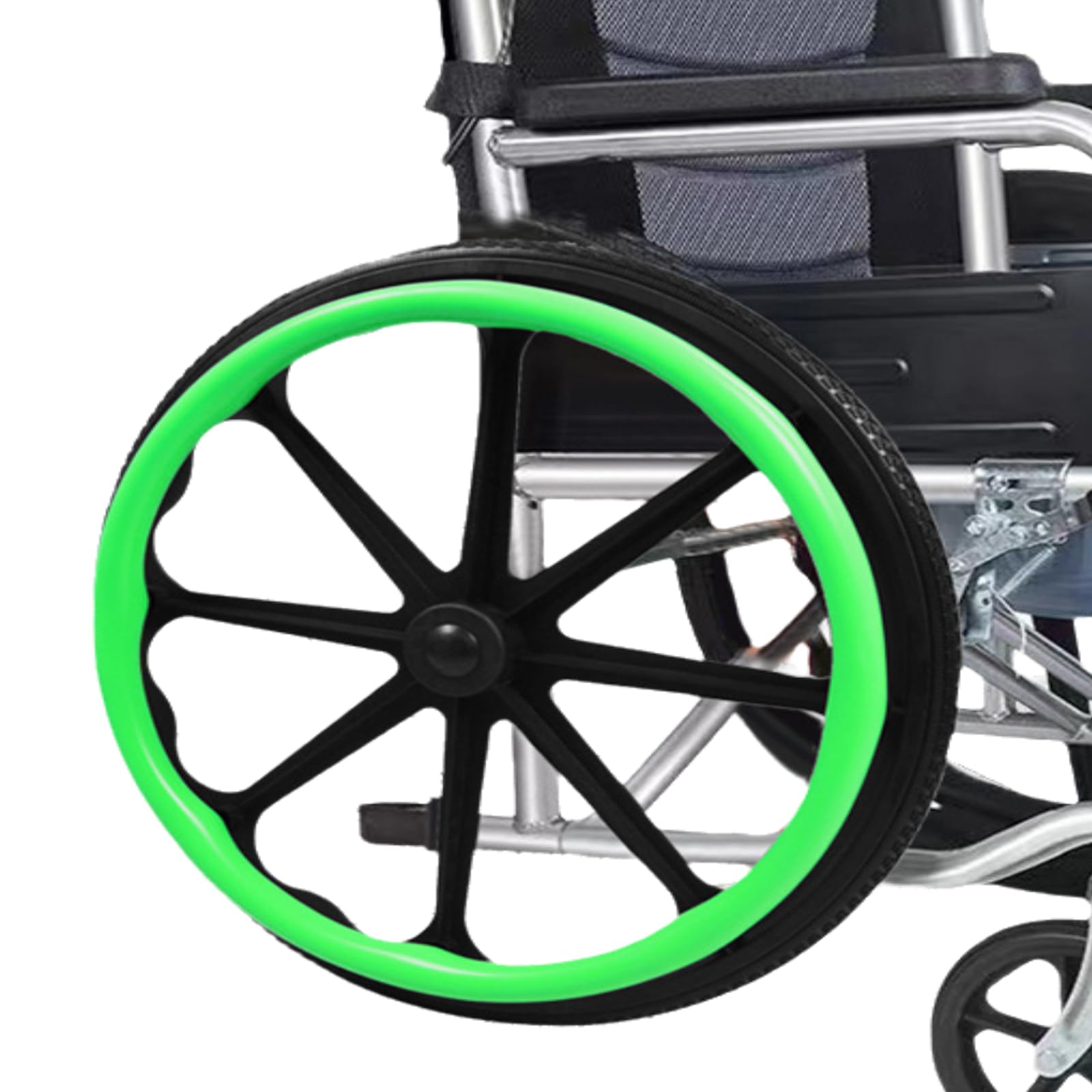 Gwboiuyqetm Green Wheelchair Push Rim Covers, Silicone Handrim Covers, Non-Slip Wear-Resistant Covers, 1 Pair For Wheelchairs