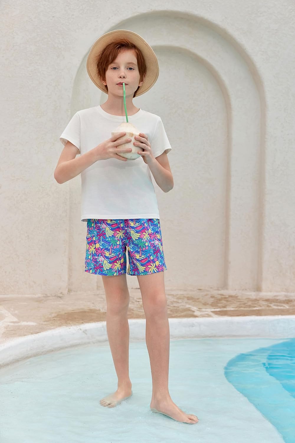 Haloumoning Boys Swim Trunks with Compression Liner Kids Drawstring Bathing Suit Quick Dry Swim Shorts 5-14 Years - Image 3