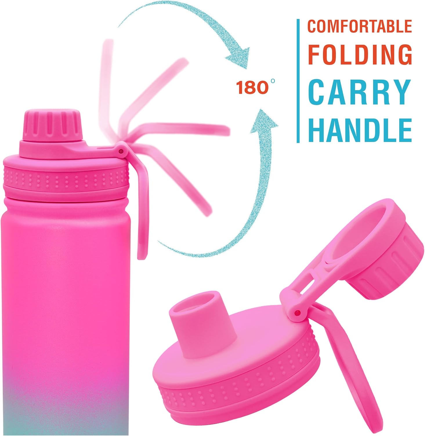 CHILLOUT LIFE 22 oz Kids Insulated Water Bottle for School with Leakproof Spout Lid and Cute Waterproof Stickers, Personalized Stainless Steel Thermos Flask Metal Water Bottle, Frozen Slushy - Image 5