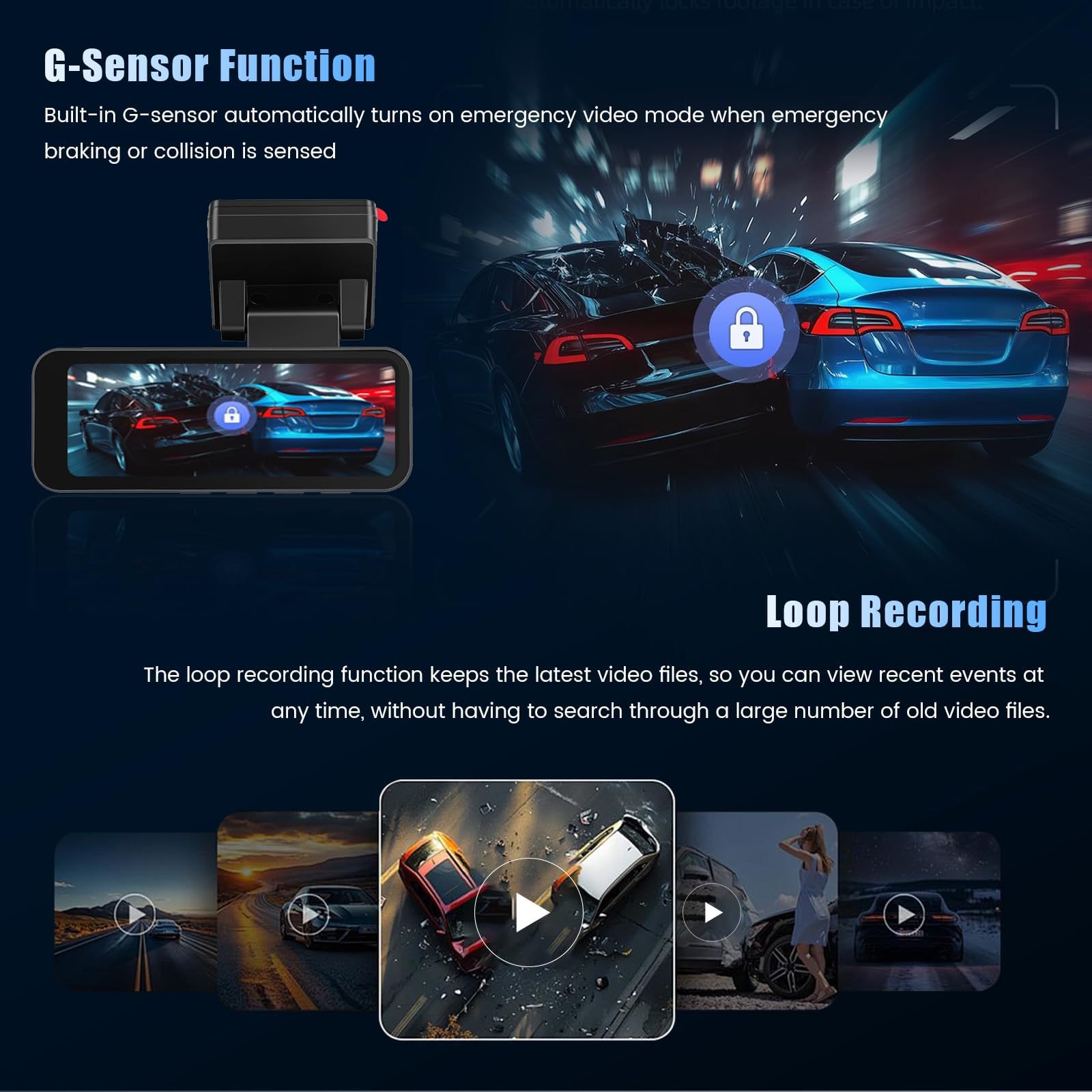 Inefala Dashcam Cámara Coche 4K+1080P con WiFi GPS, WiFi Dash CAM Coche con Tarjeta SD 64GB,Camara Coche Grabadora,Gran Angular,Visión Nocturn,Sensor G,Monitor de Aparcamiento,Grabación de Bucle