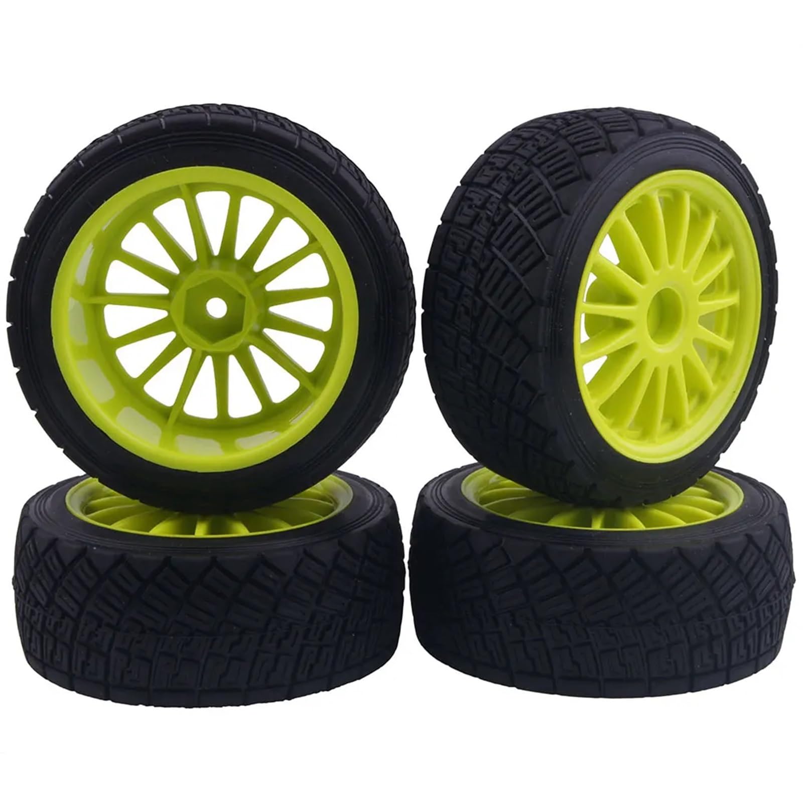 RC Roues et pneus Compatible avec HPI pour WR8 pour Flux pour Rally 3.0 110697 94177 4 Pièces Jantes De Roue 2,2 Pouces Moyeu Et Pneus 80 Mm Pneu 1/10 Pièce De Voiture RC(Yellow)