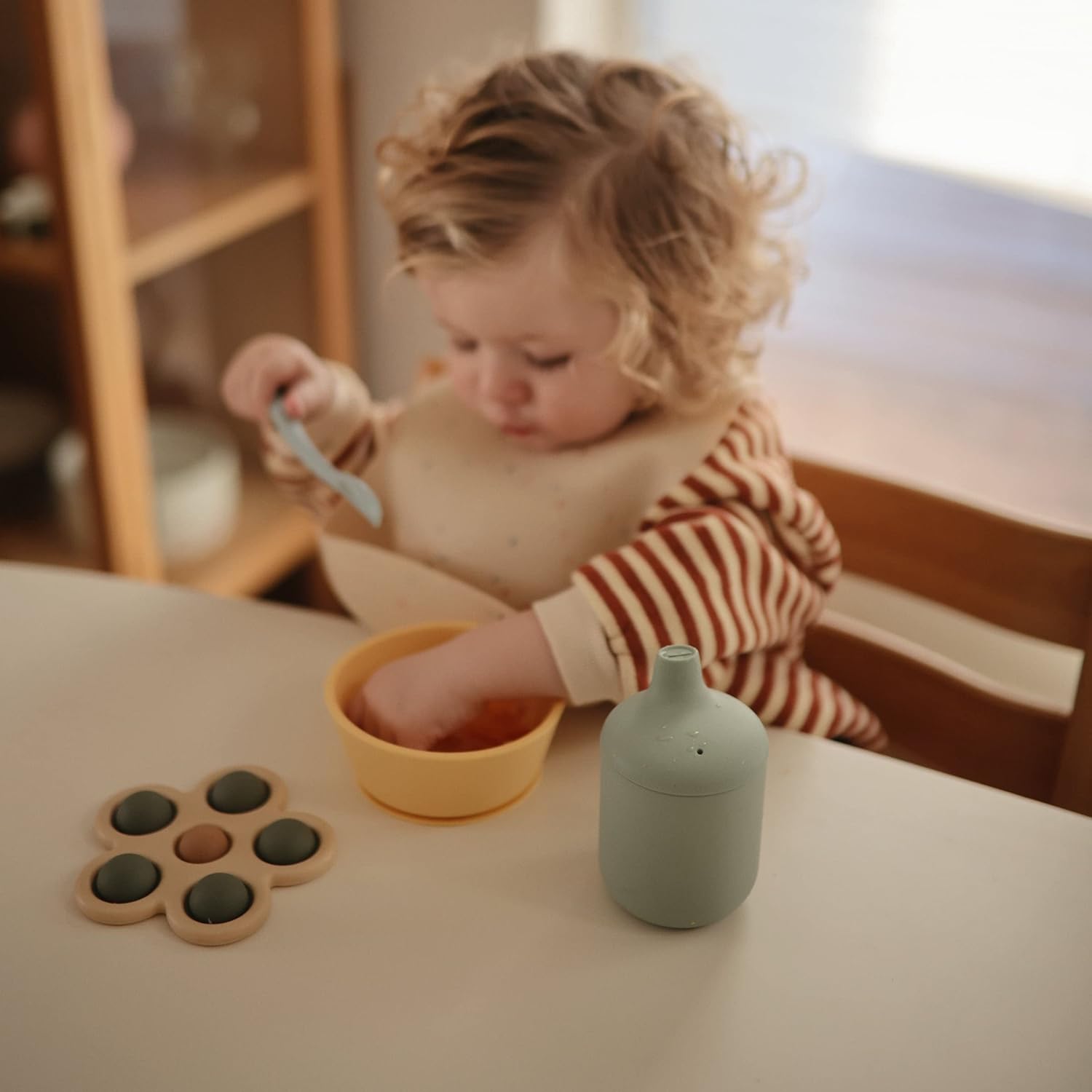 mushie 100% Silicone Baby Sippy Cup | 6 Months+ (Tradewinds) - Image 5