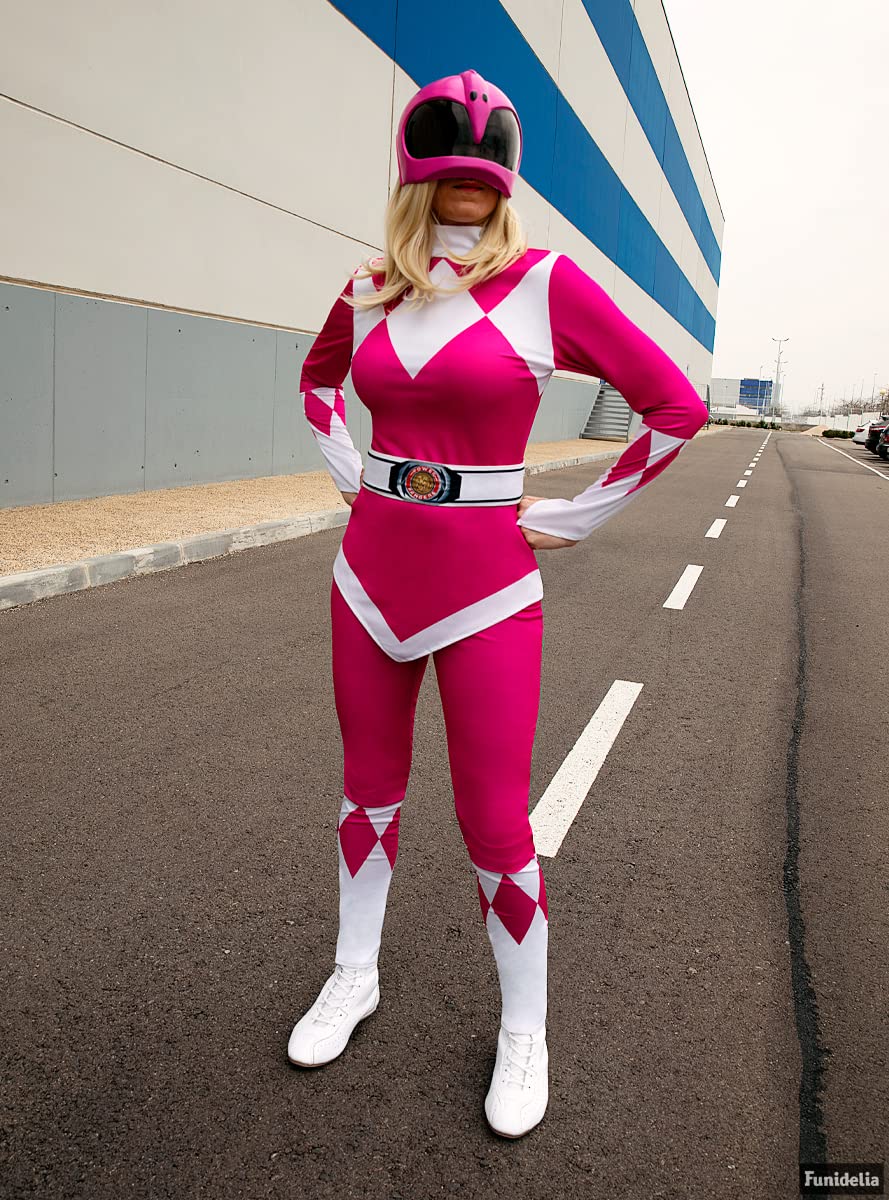 Funidelia Power Ranger Kostüm rosa für Damen, Offizielle Lizenz, Größe L Film und Serien, Superhelden - Verkleidung für Erwachsene für Partys, Karneval und Halloween