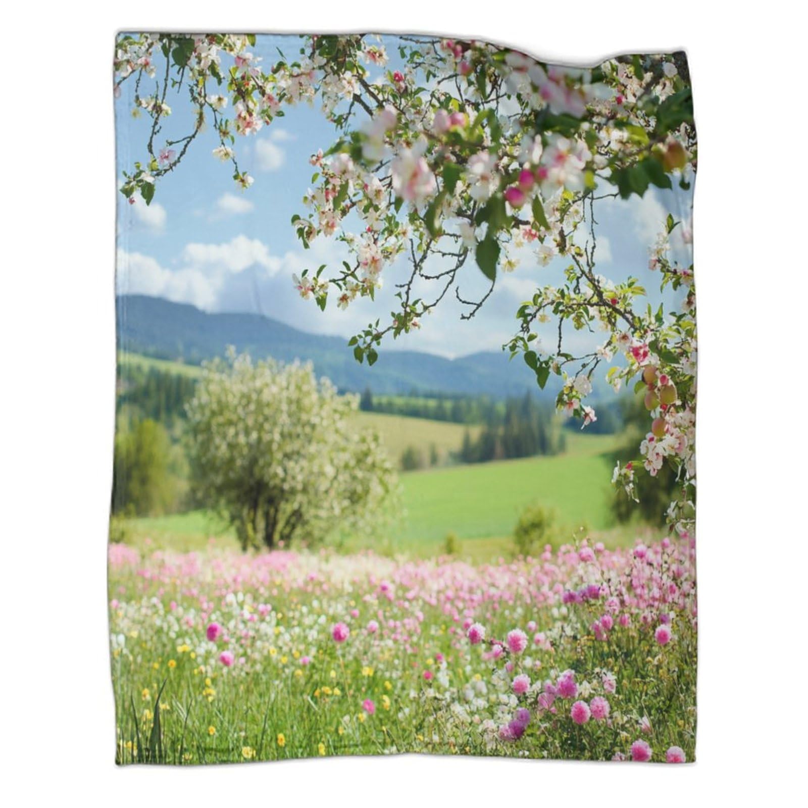 Couverture flanelle fleurs 3D grand plaid chaud léger adulte enfant 180x200cm