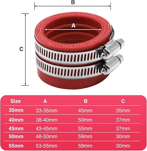 Miniatura 16 de 2 piezas de colector de admisión de carburador de motocicleta, interfaz, colector de admisión, colector de goma para motocross, ATV, Go Kart Negro