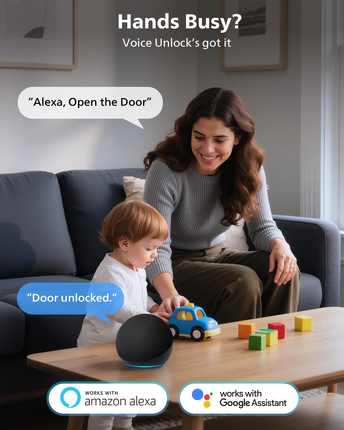 Philips Built-in WiFi Smart Lock + 2 Levels, Smart Locks for Front Door, Digital Keypad Deadbolt with Handle, Fingerprint, PIN Code, App Remote Control & Voice Unlock, Keyless Entry, Auto Locking