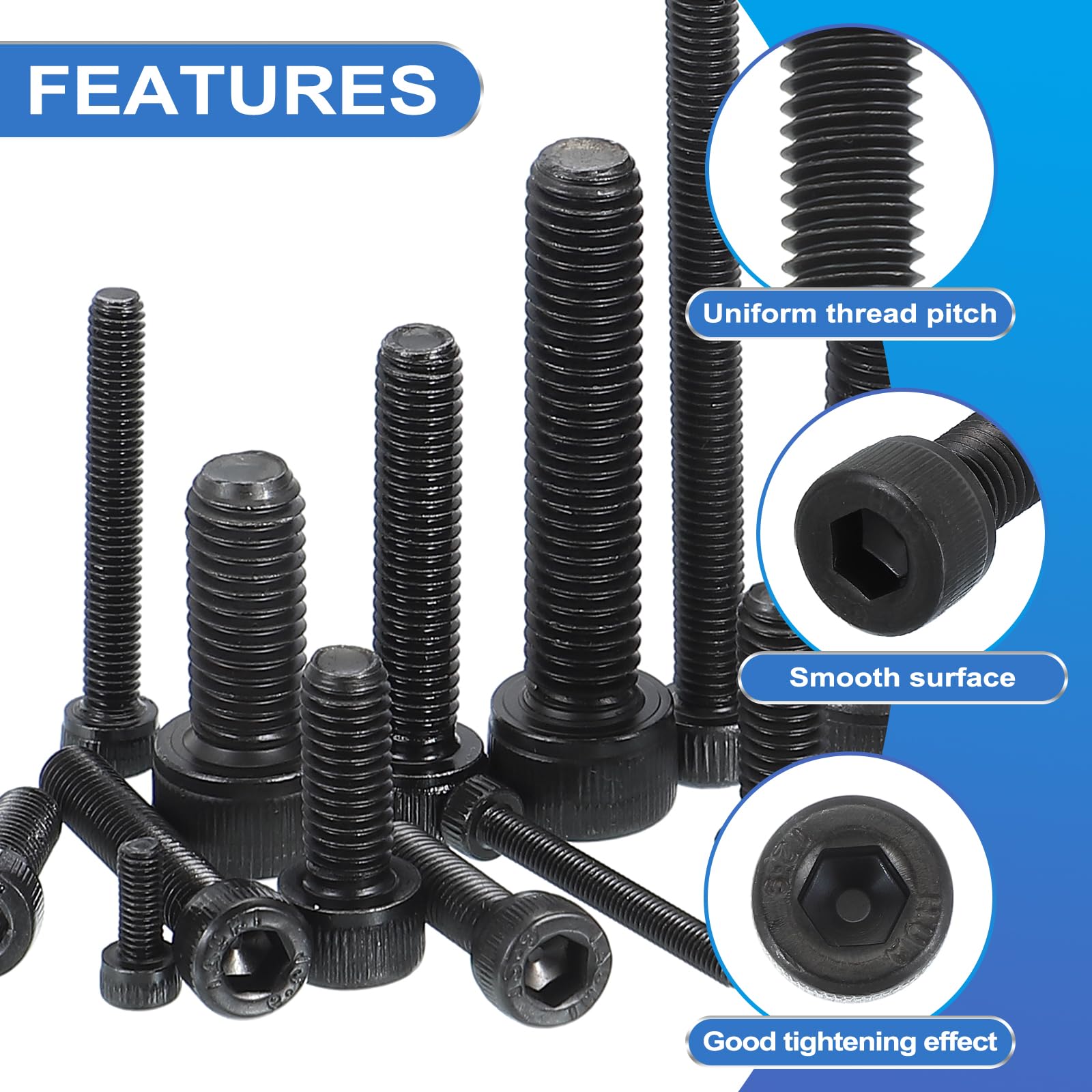 PATIKIL M8 x 12mm Hex Socket Head Screws Cap Bolt - Image 4