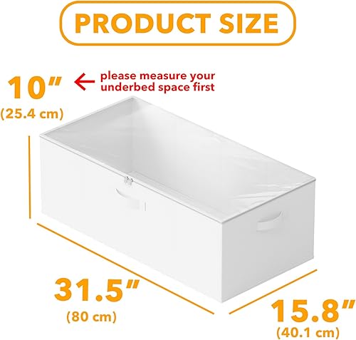 Miniatura 3 de SpaceAid Paquete de 4 contenedores de almacenamiento de 10 pulgadas de alto debajo de la cama, cubos organizadores de almacenamiento grandes debajo