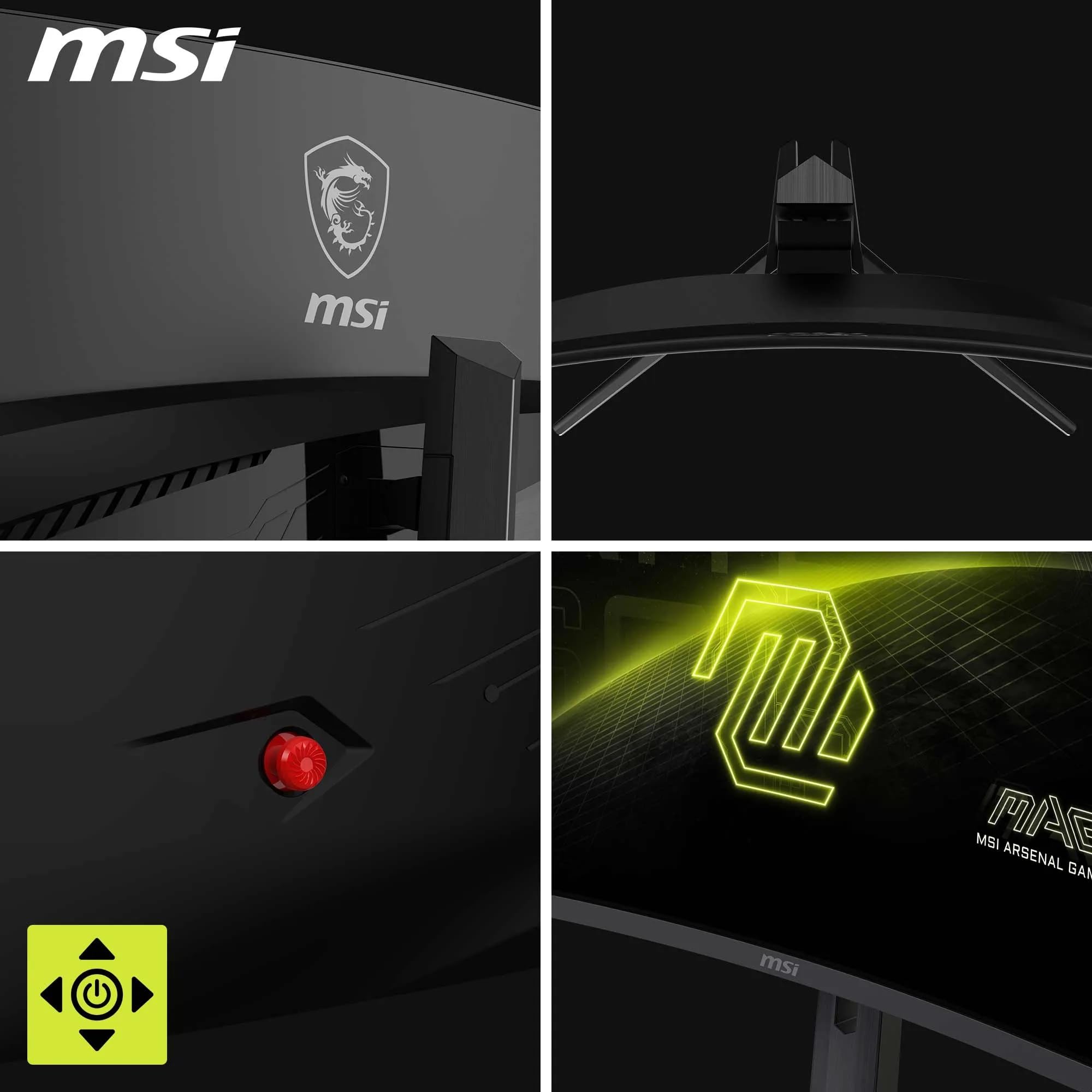 MSI MAG 321CUPDF Monitor Curvo Gaming 32" UHD - Pannello Rapid VA 1500R 3840 x 2160, Modalità Doppia / 0,5ms (GtG, Min.), Adaptive Sync - DP 1.4a, HDMI 2.1 CEC, USB Type-C (DP alternativo con 15W PD)