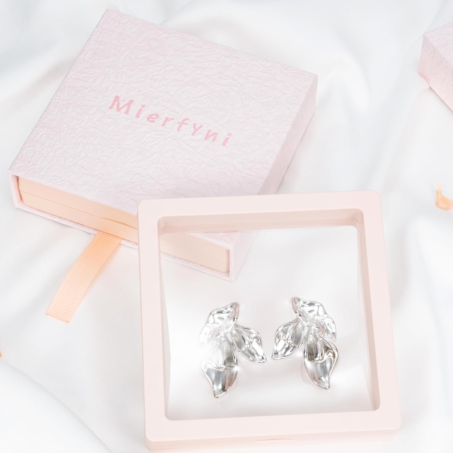 Gold Flower Earrings for Women Dangling Big Floral Statement Drop Earrings - Image 4