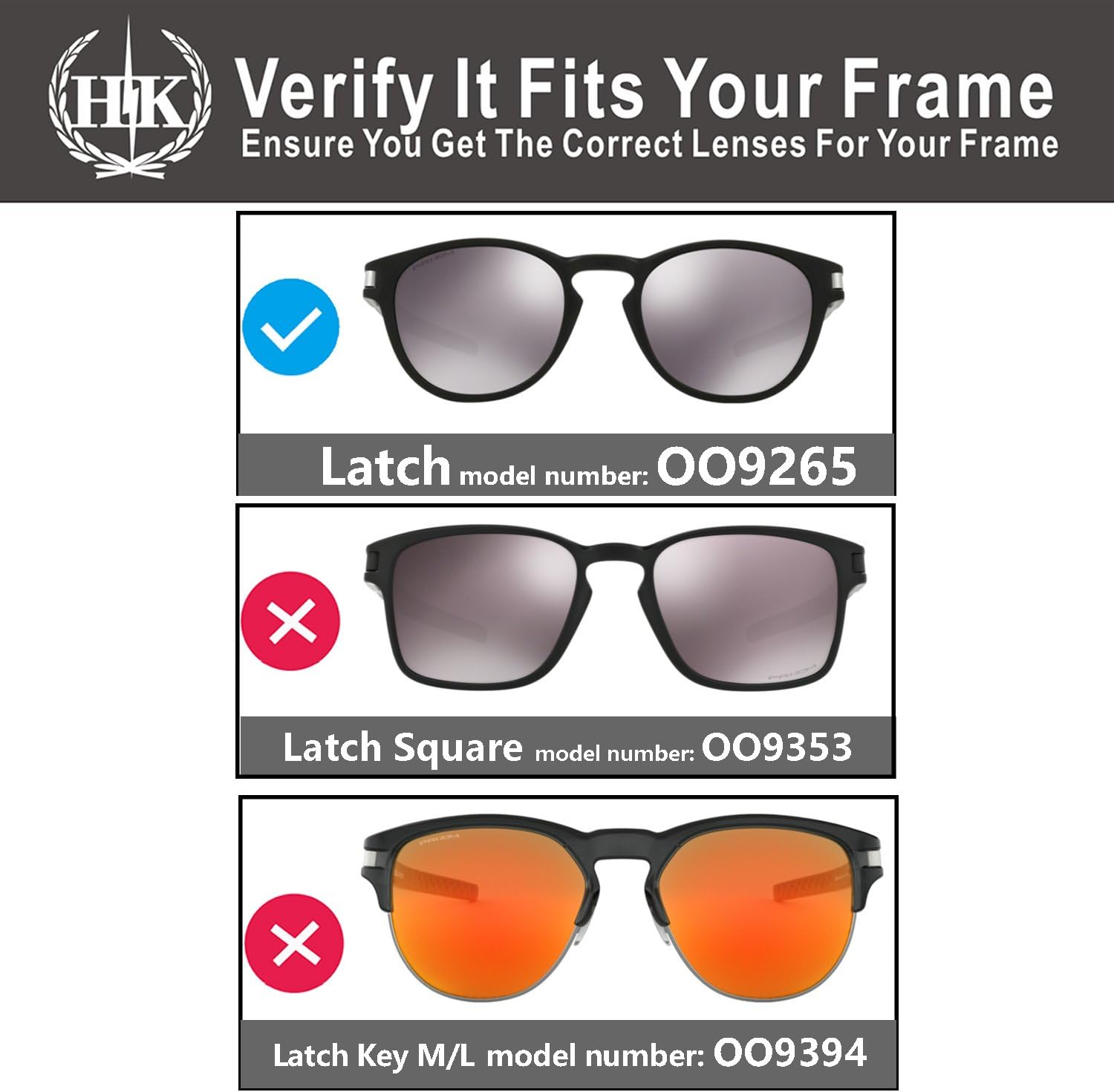 HKUCO Mens Replacement Lenses For Oakley Latch Sunglasses Polarized