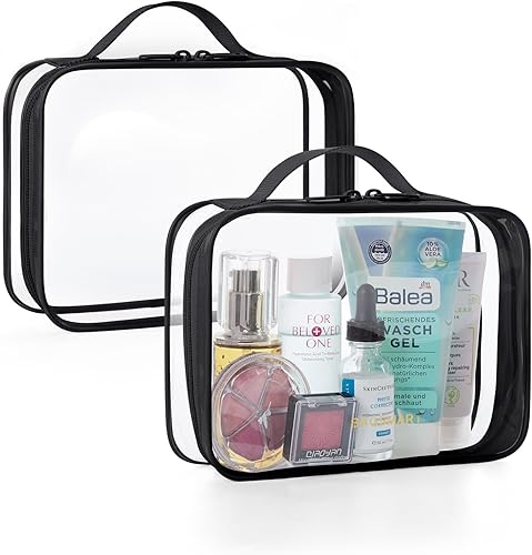 Miniatura 1 de BAGSMART - Bolsa de aseo aprobada por la TSA, organizador de cosméticos y maquillaje transparente, bolsa de viaje de tamaño de cuarto de galón para