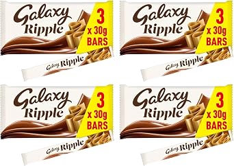Galaxy Ripple Chocolate Multipack Bundle - x4 Multipacks 3x30g Bars in Each Pack